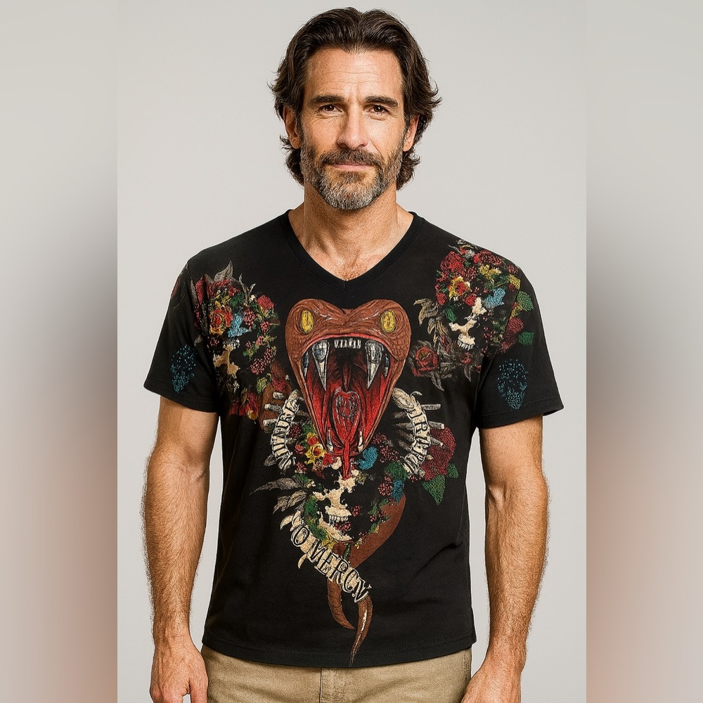 Men's Black Graphic T-Shirt